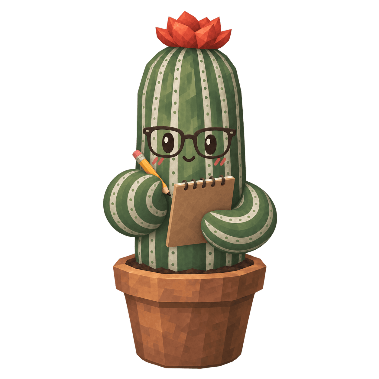 A cactus ticking things off a list.